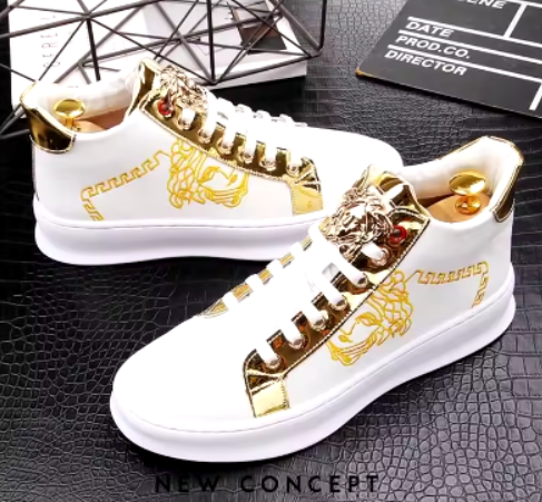 White Board Shoes with Embroidery Summer Casual Shoes