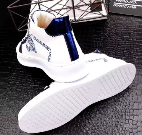 White Board Shoes with Embroidery Summer Casual Shoes