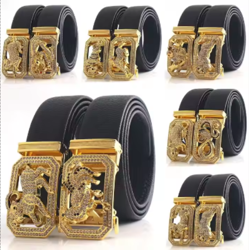 Animal Automatic Buckle 100% Pure Leather Men's Belt