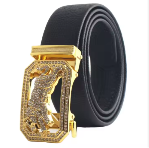 Animal Automatic Buckle 100% Pure Leather Men's Belt