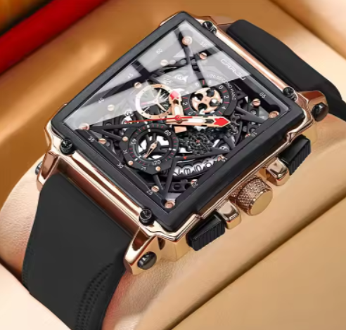 Business Personality Male Fashion Waterproof Square Quartz Wristwatch